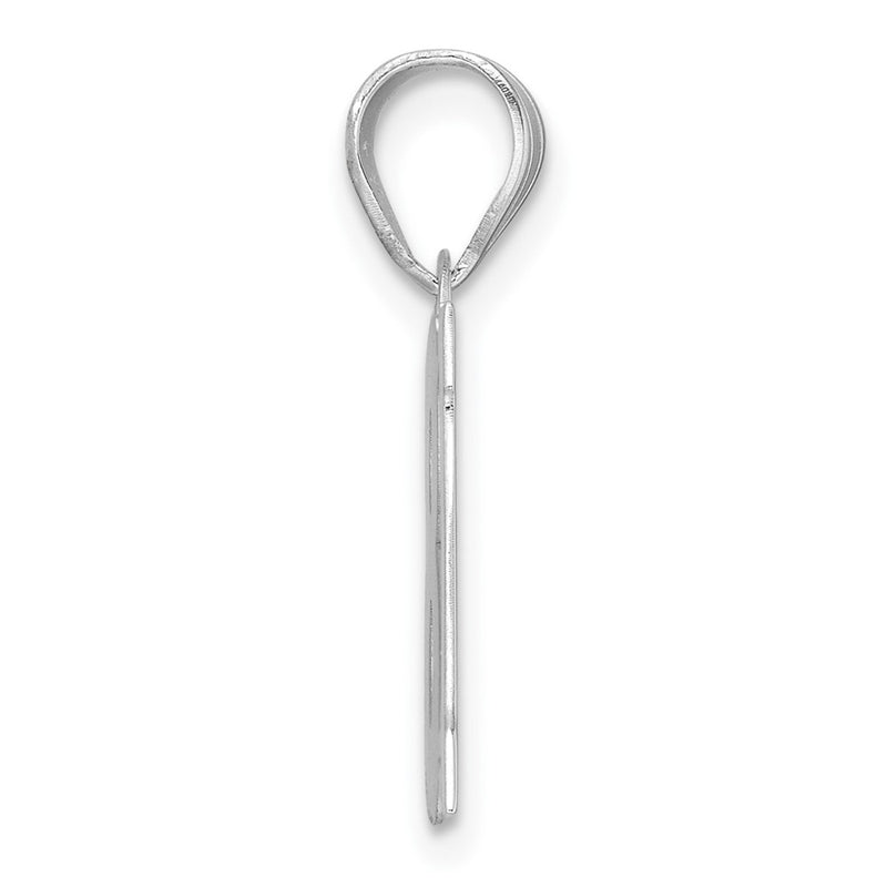 14K White Gold Polished Block Number 18 Pendant