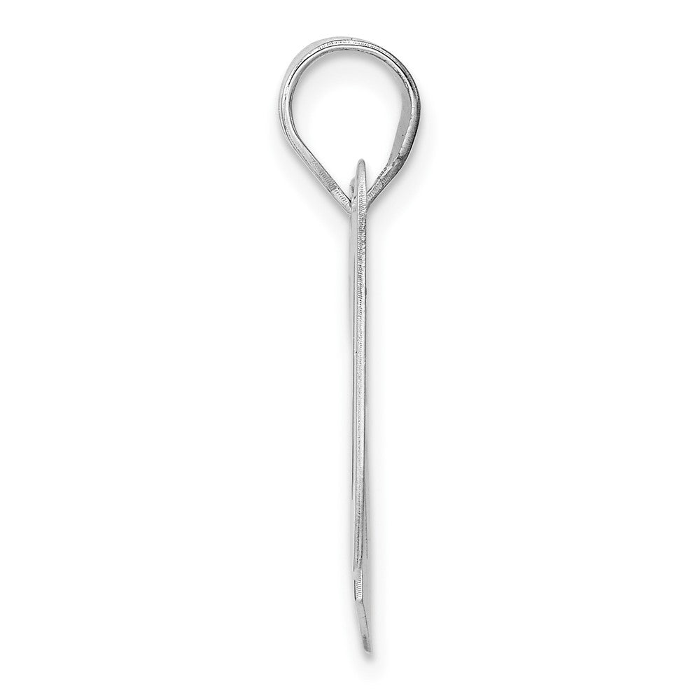 14K White Gold Polished Block Number 20 Pendant