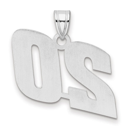14K White Gold Polished Block Number 20 Pendant