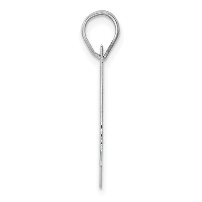 14K White Gold Polished Block Number 21 Pendant