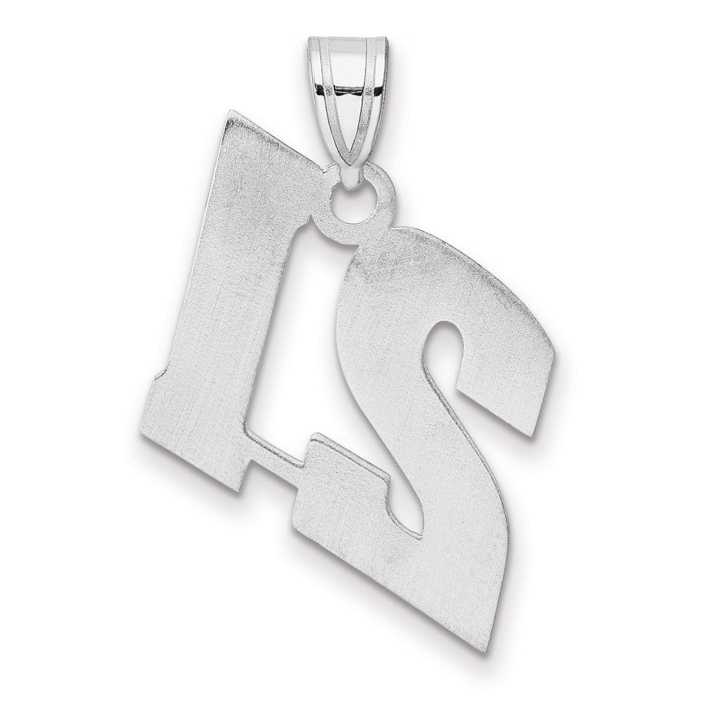 14K White Gold Polished Block Number 21 Pendant