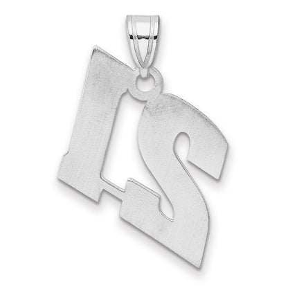 14K White Gold Polished Block Number 21 Pendant