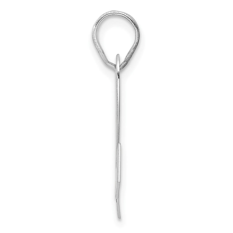 14K White Gold Polished Block Number 22 Pendant