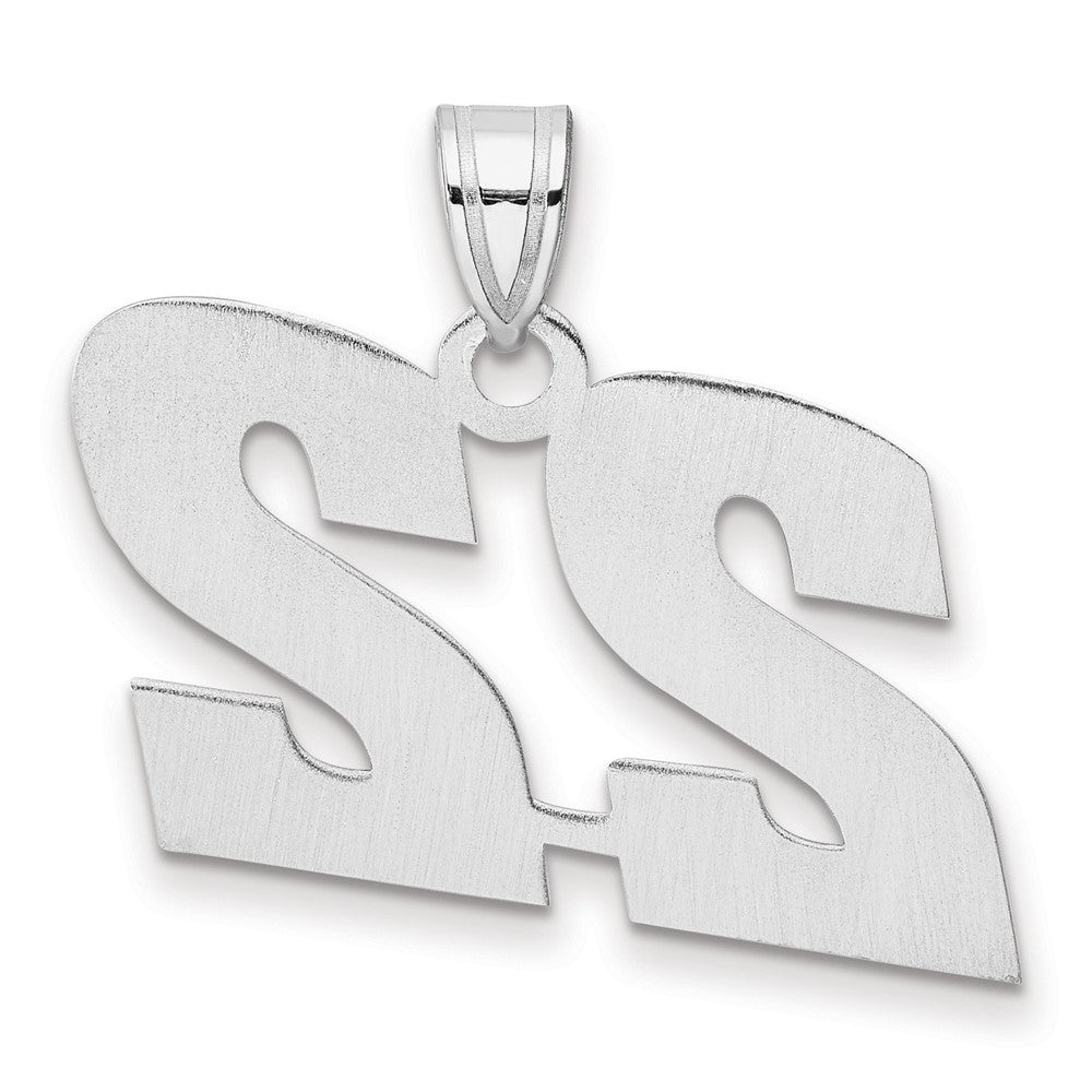 14K White Gold Polished Block Number 22 Pendant