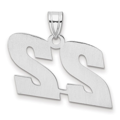 14K White Gold Polished Block Number 22 Pendant