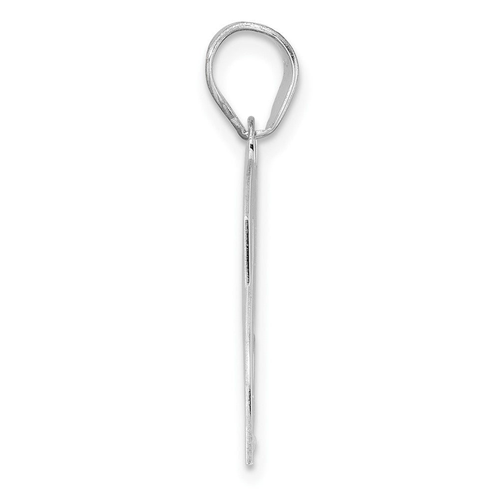 14K White Gold Polished Block Number 23 Pendant