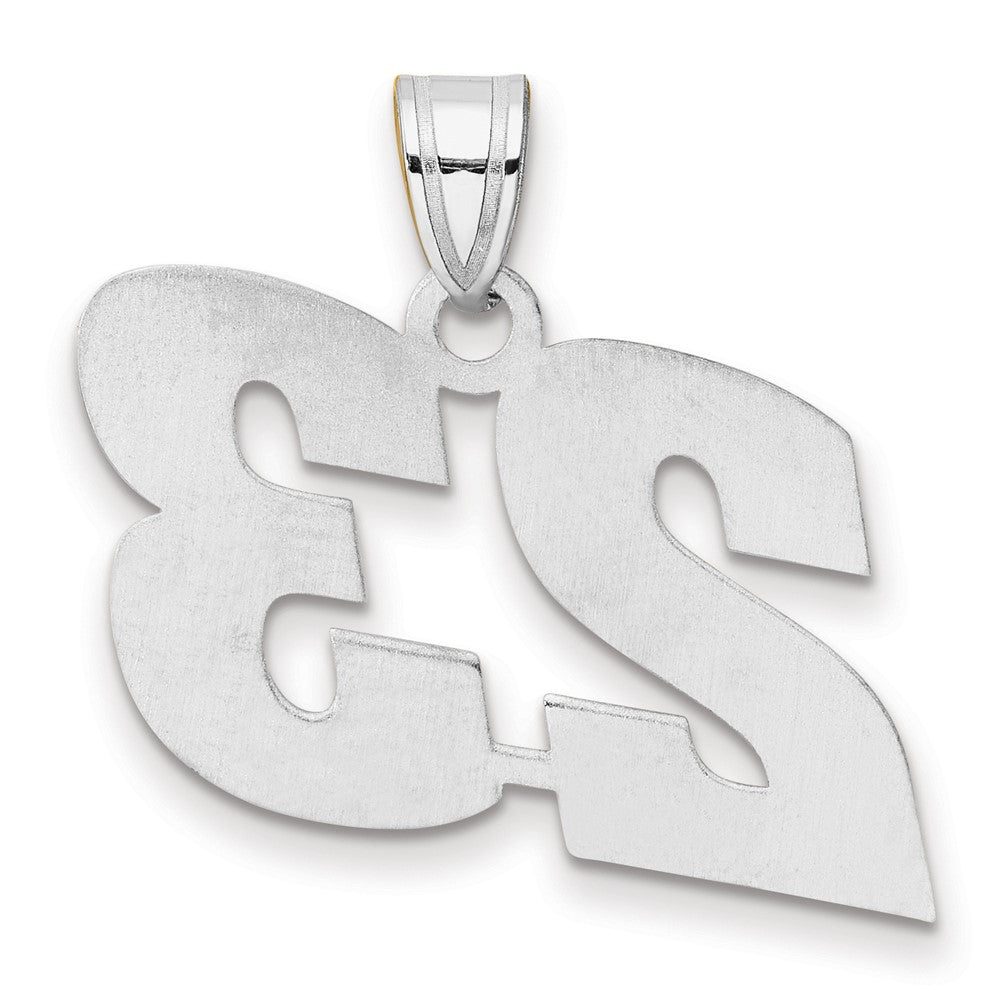 14K White Gold Polished Block Number 23 Pendant