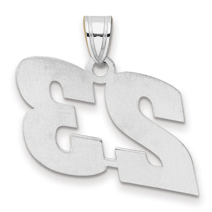 14K White Gold Polished Block Number 23 Pendant