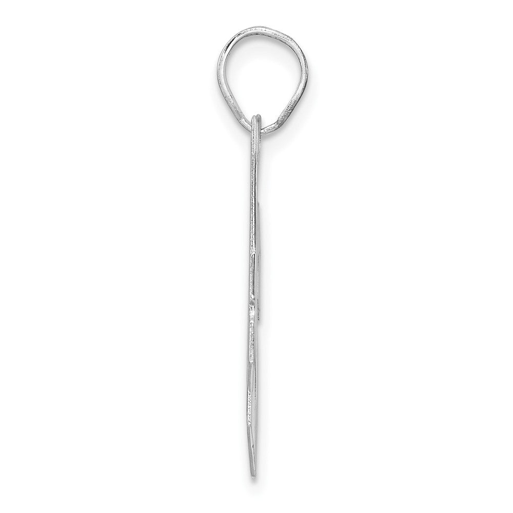 14K White Gold Polished Block Number 24 Pendant