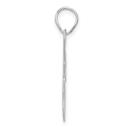 14K White Gold Polished Block Number 24 Pendant