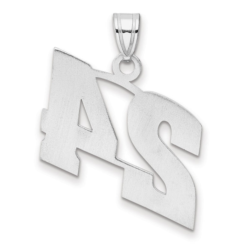 14K White Gold Polished Block Number 24 Pendant