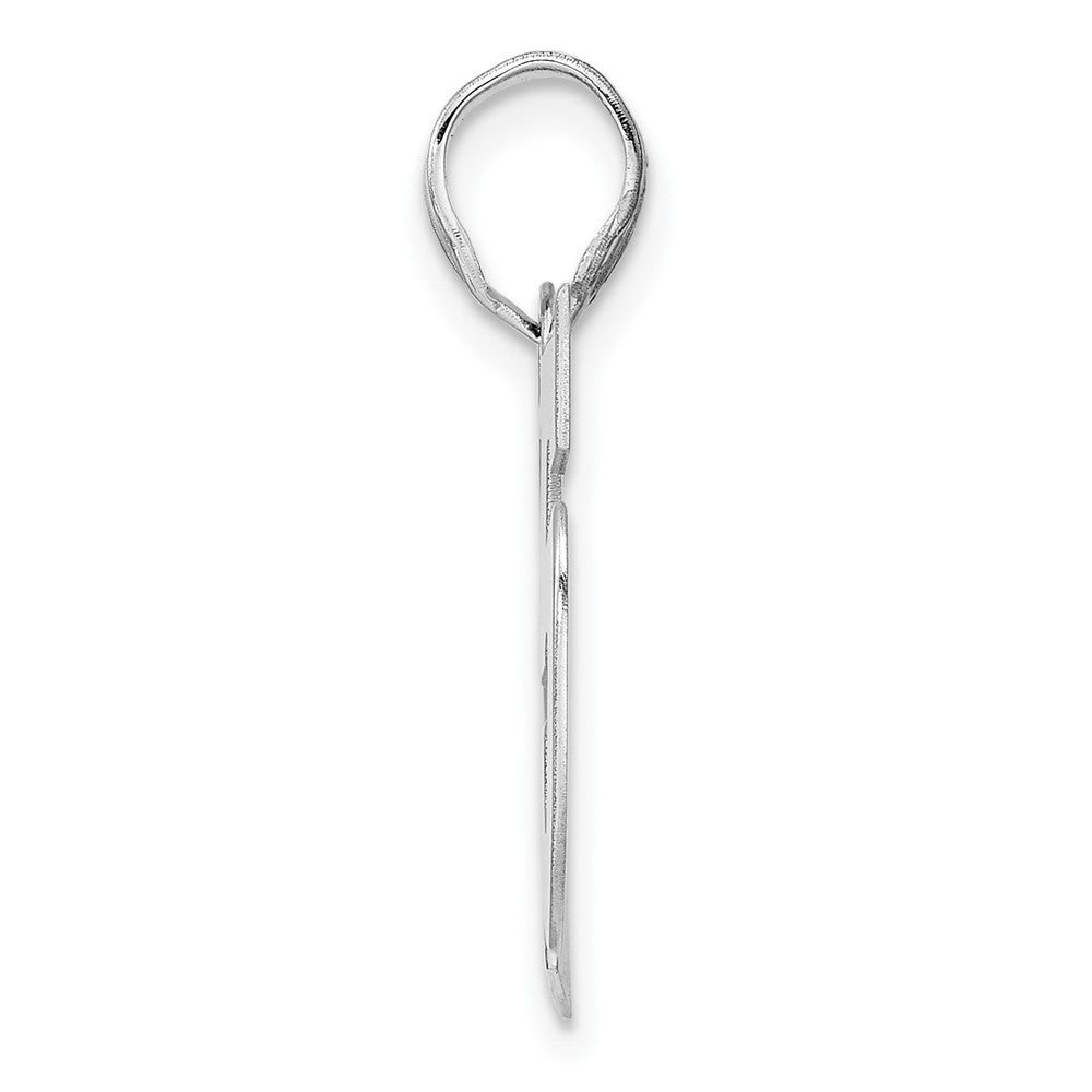 14K White Gold Polished Block Number 25 Pendant