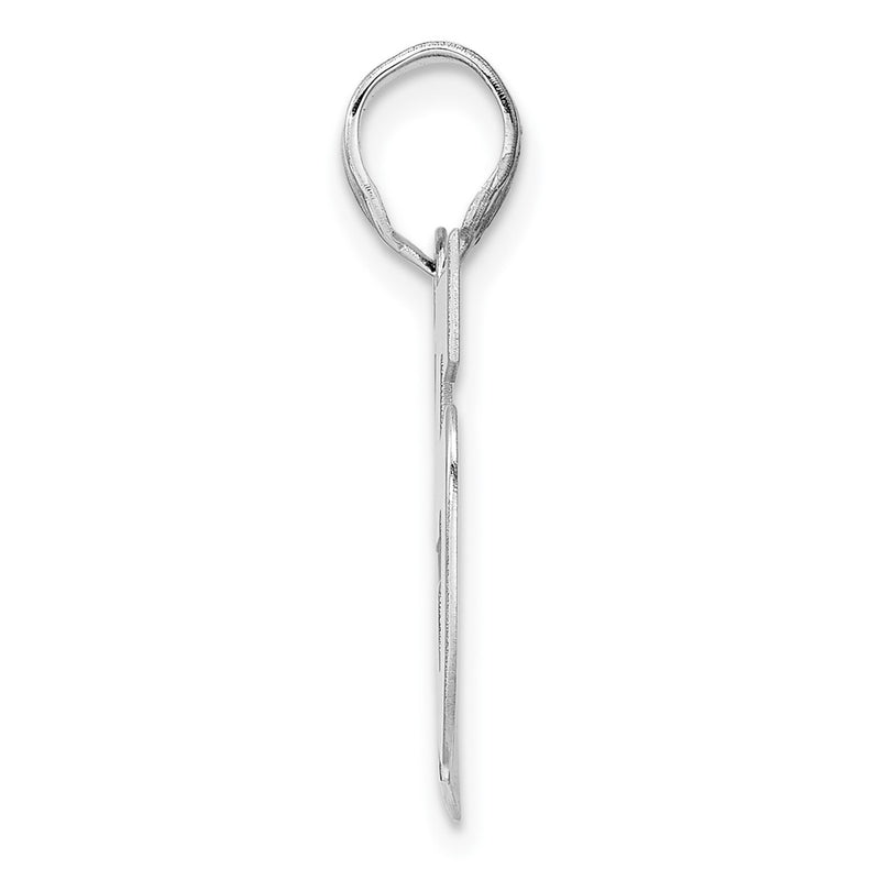 14K White Gold Polished Block Number 25 Pendant