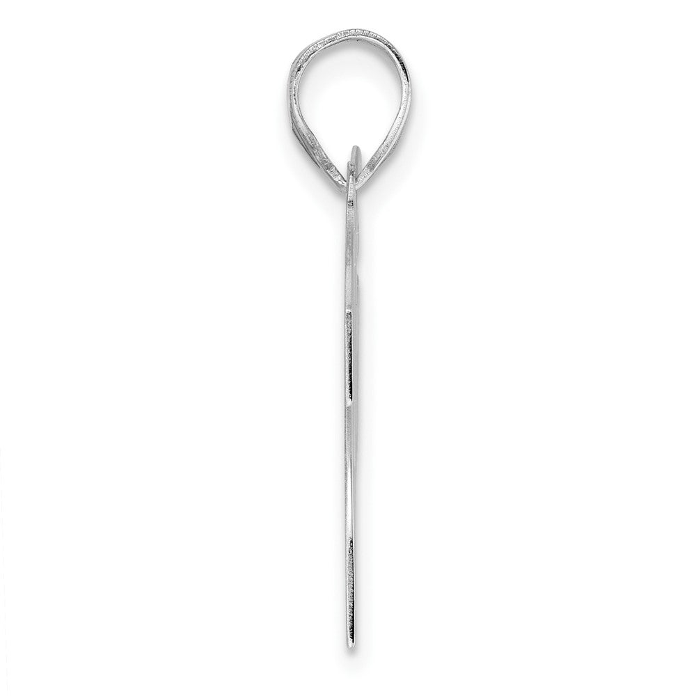 14K White Gold Polished Block Number 26 Pendant