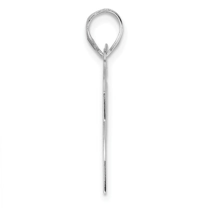 14K White Gold Polished Block Number 26 Pendant