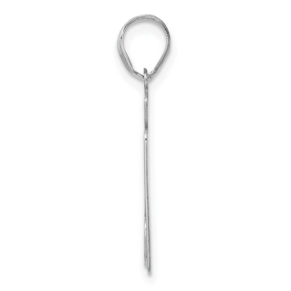 14K White Gold Polished Block Number 27 Pendant