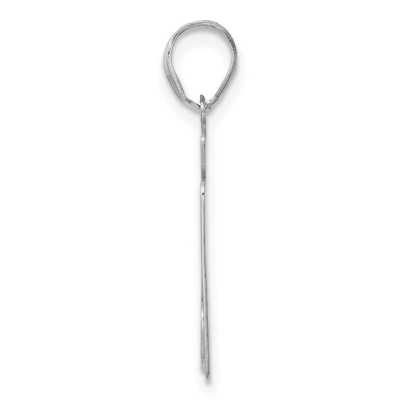 14K White Gold Polished Block Number 27 Pendant