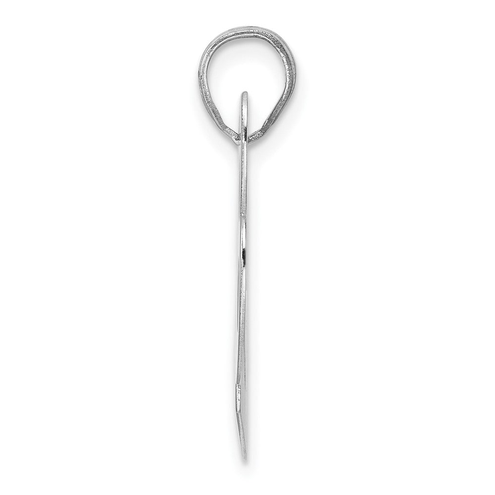 14K White Gold Polished Block Number 28 Pendant