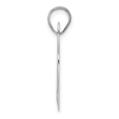 14K White Gold Polished Block Number 28 Pendant