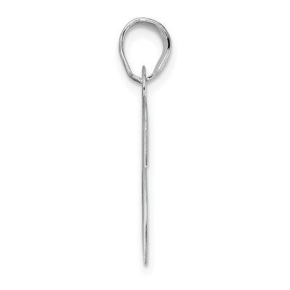 14K White Gold Polished Block Number 29 Pendant