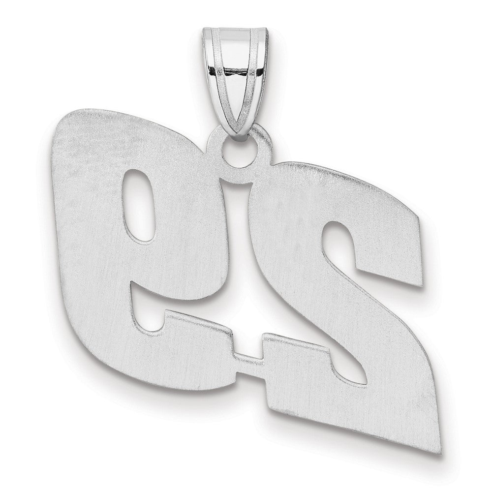 14K White Gold Polished Block Number 29 Pendant