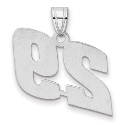 14K White Gold Polished Block Number 29 Pendant