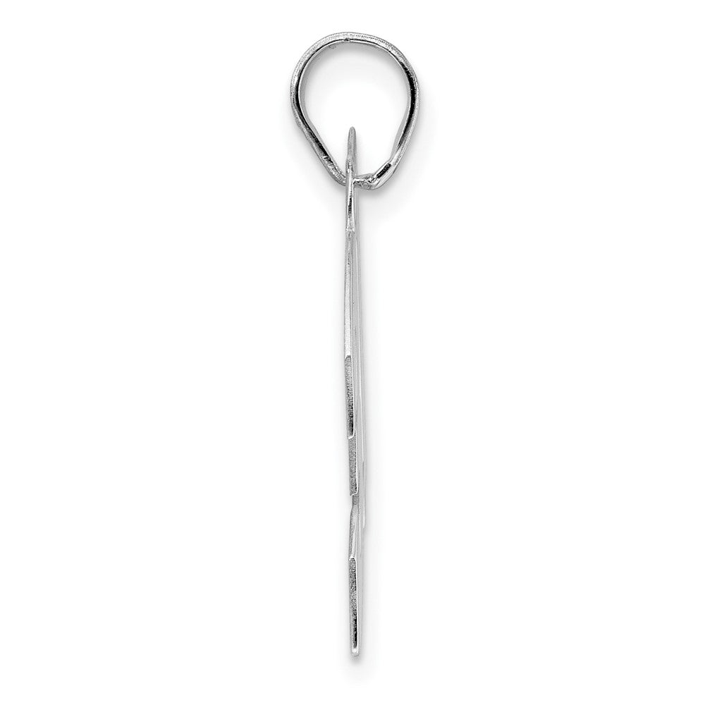 14K White Gold Polished Block Number 31 Pendant