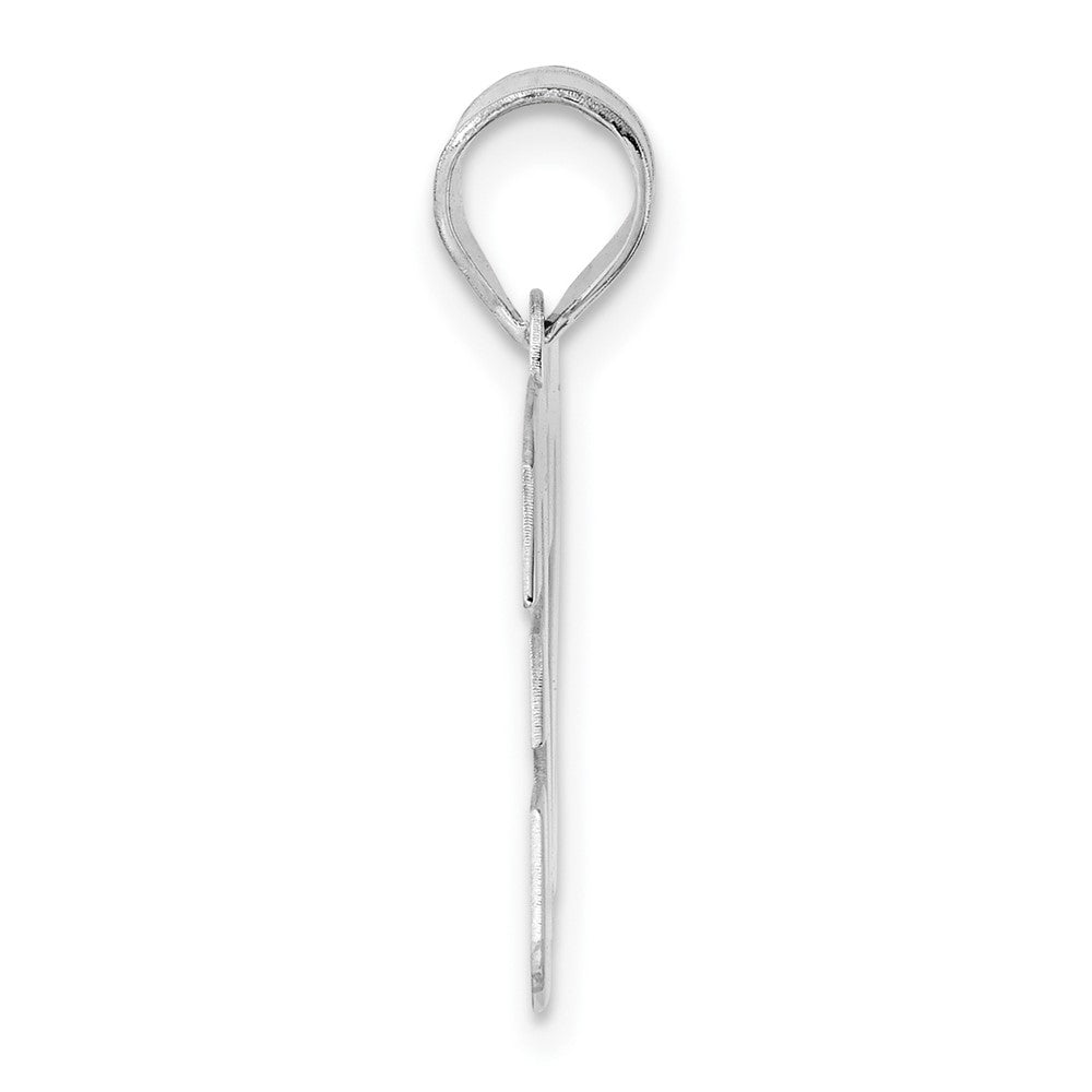14K White Gold Polished Block Number 32 Pendant