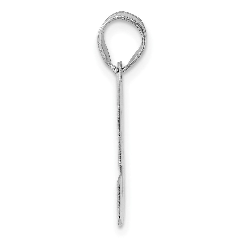 14K White Gold Polished Block Number 33 Pendant