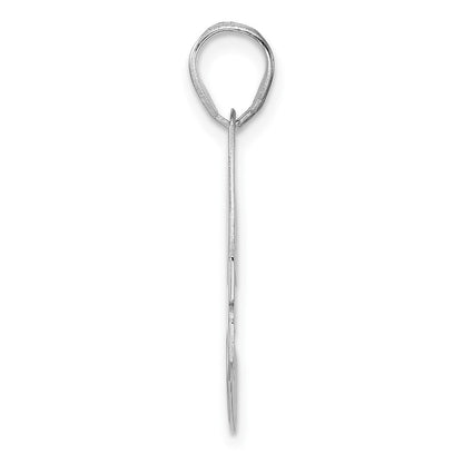 14K White Gold Polished Block Number 34 Pendant