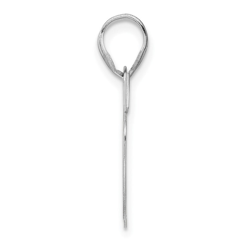 14K White Gold Polished Block Number 35 Pendant