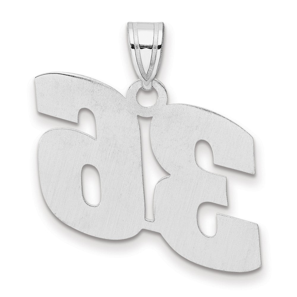 14K White Gold Polished Block Number 36 Pendant