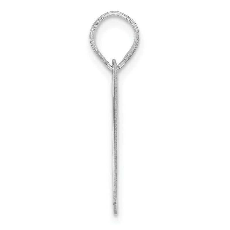 14K White Gold Polished Block Number 37 Pendant