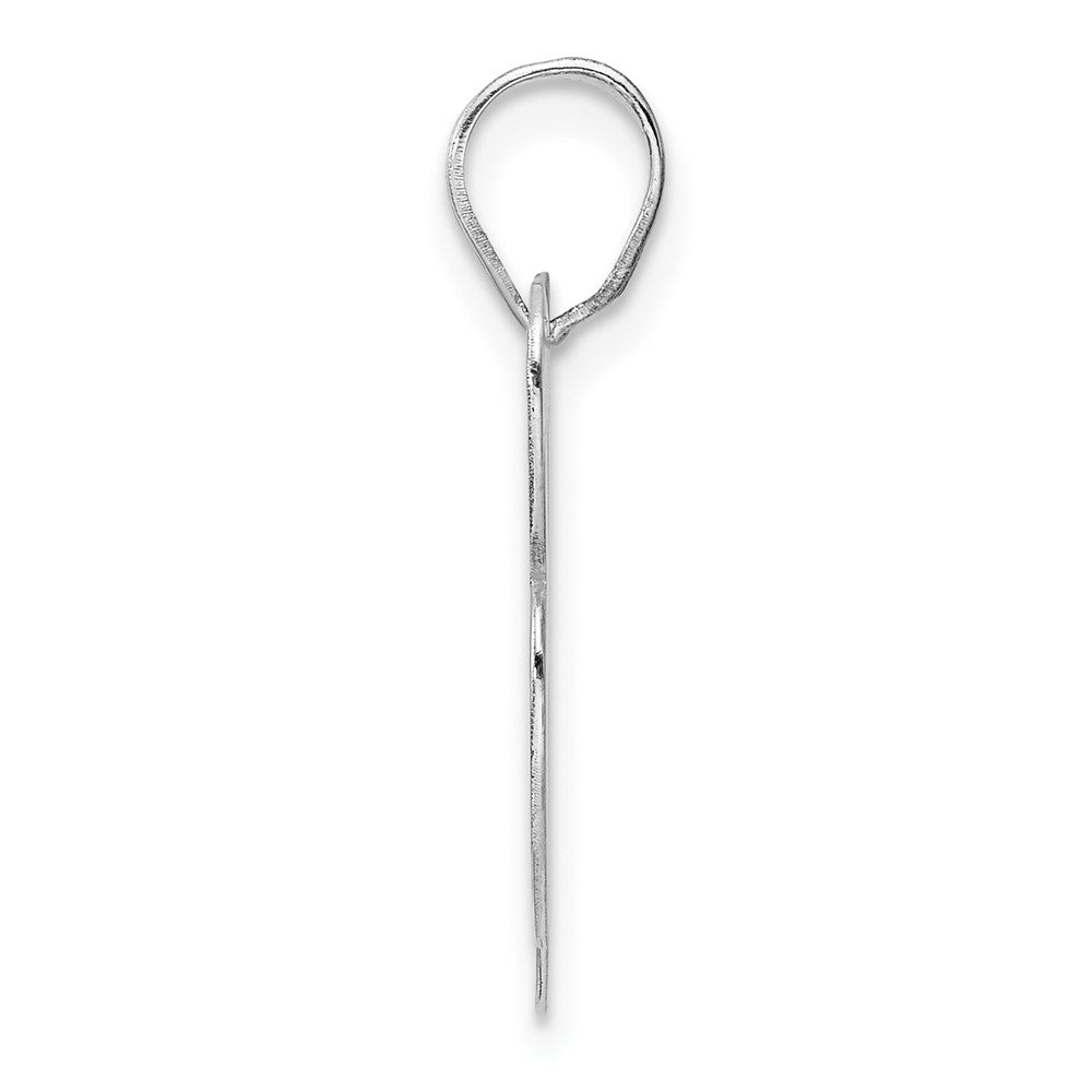 14K White Gold Polished Block Number 38 Pendant