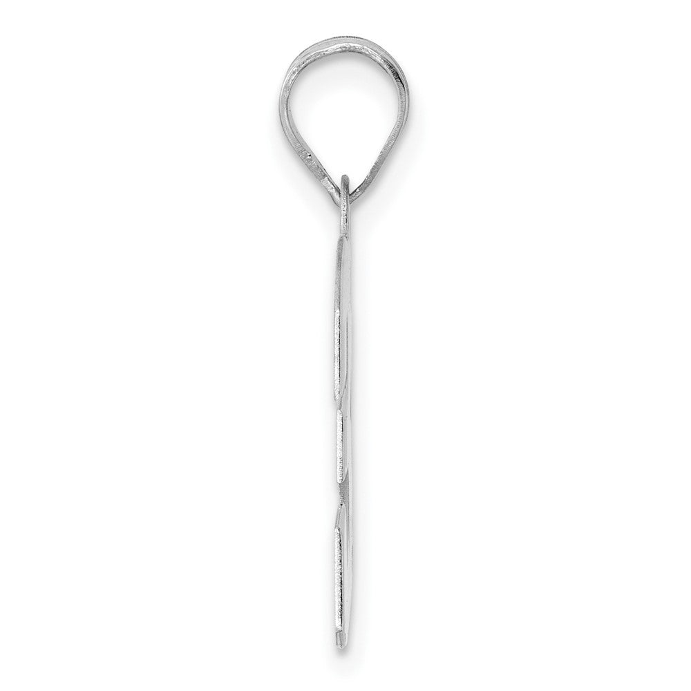 14K White Gold Polished Block Number 39 Pendant