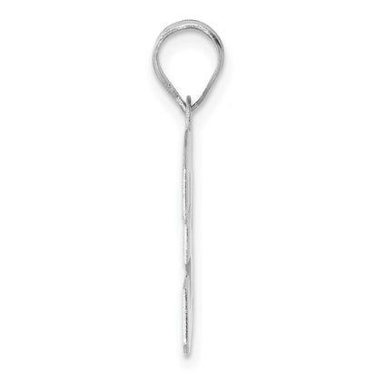 14K White Gold Polished Block Number 39 Pendant