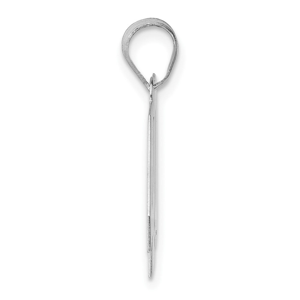 14K White Gold Polished Block Number 40 Pendant