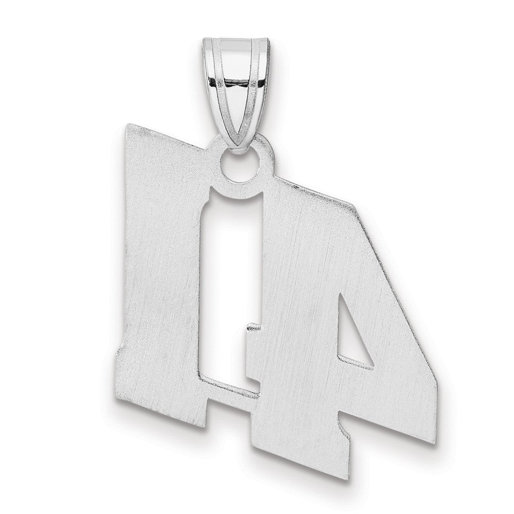 14K White Gold Polished Block Number 41 Pendant