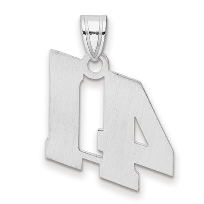 14K White Gold Polished Block Number 41 Pendant