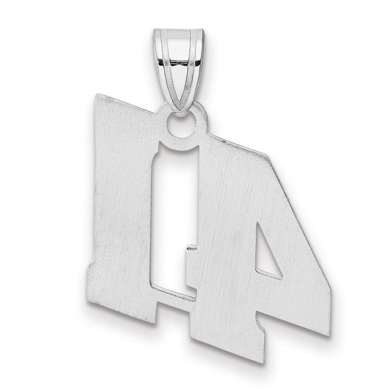 14K White Gold Polished Block Number 41 Pendant