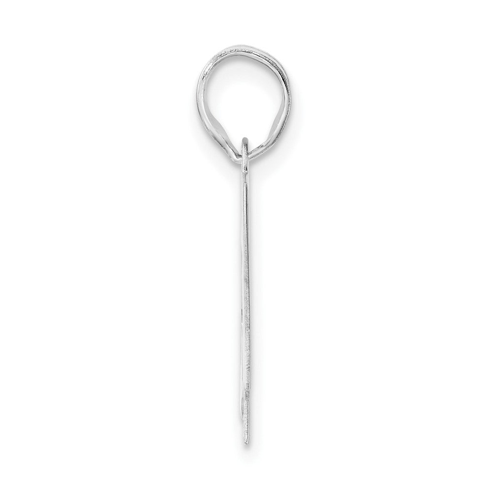 14K White Gold Polished Block Number 43 Pendant
