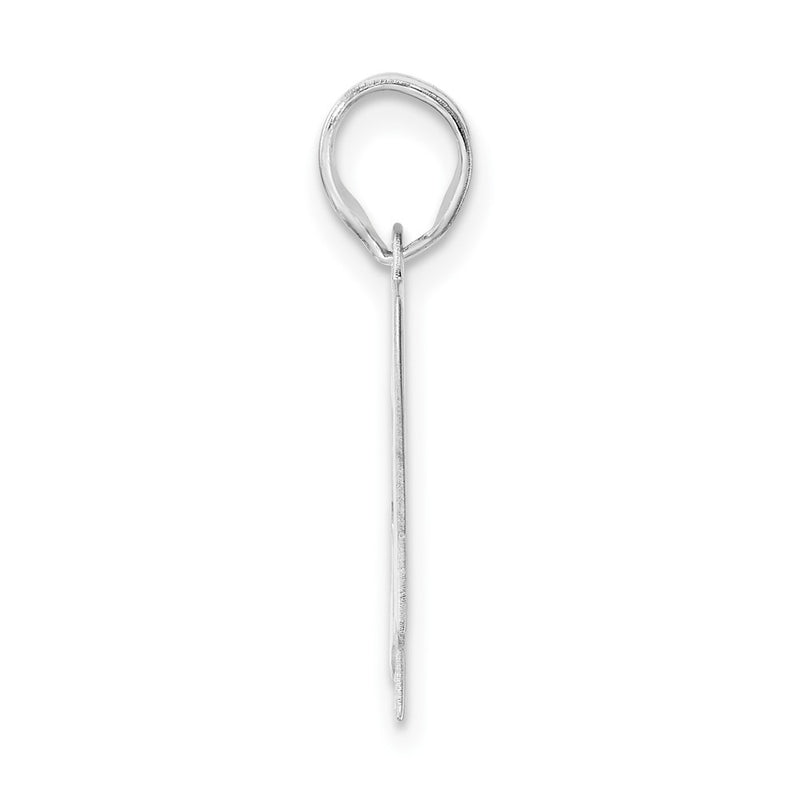 14K White Gold Polished Block Number 43 Pendant