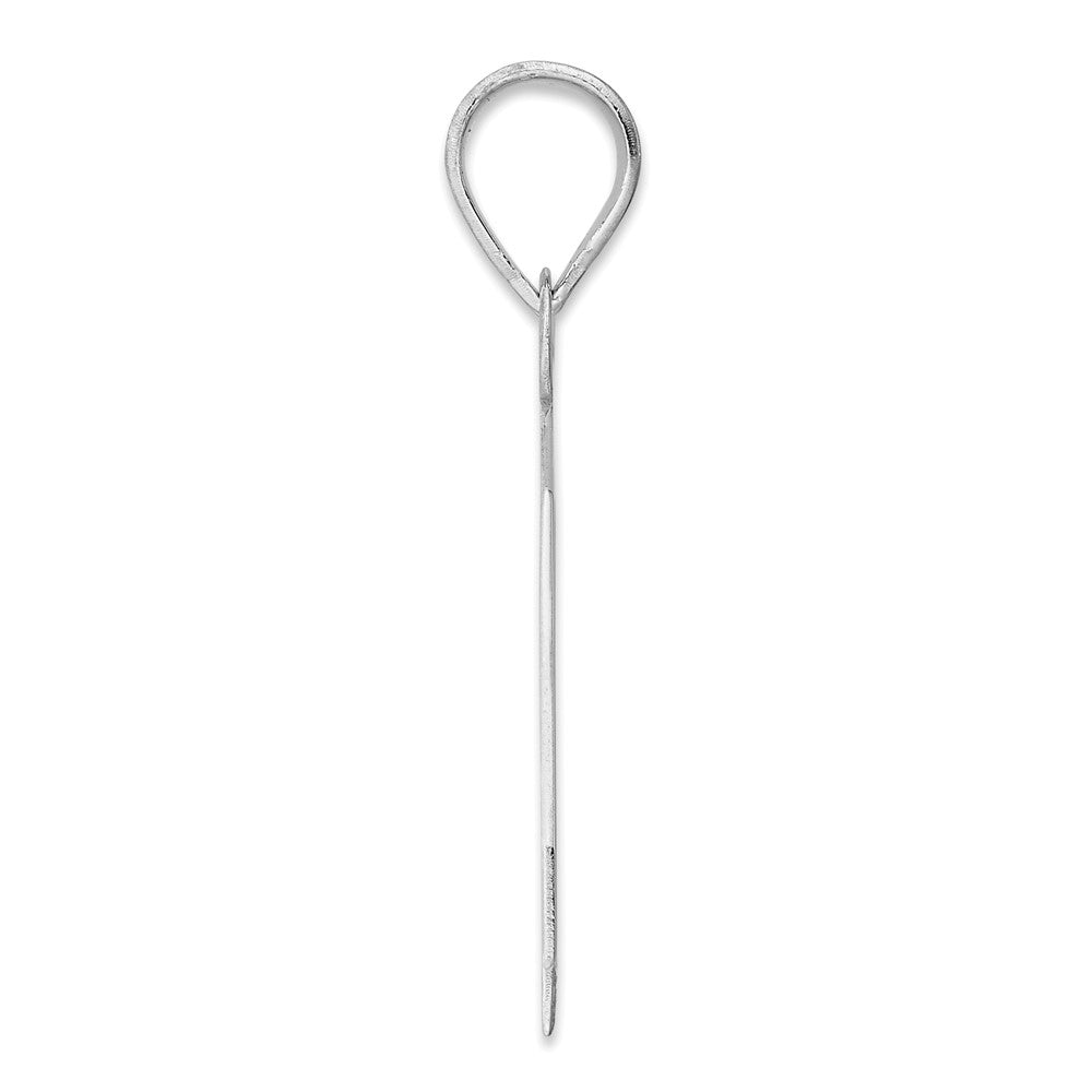 14K White Gold Polished Block Number 44 Pendant