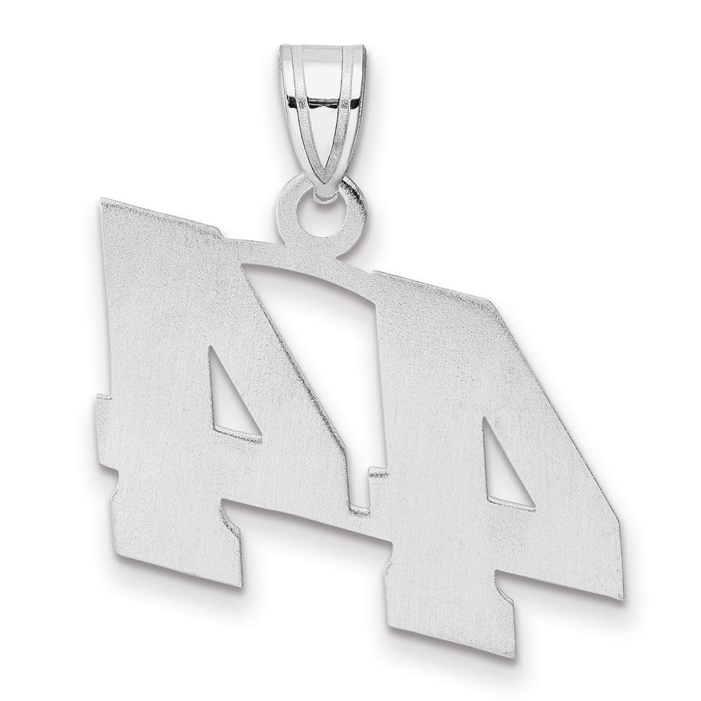 14K White Gold Polished Block Number 44 Pendant