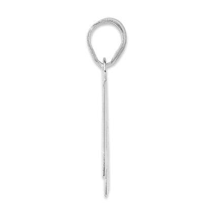 14K White Gold Polished Block Number 45 Pendant