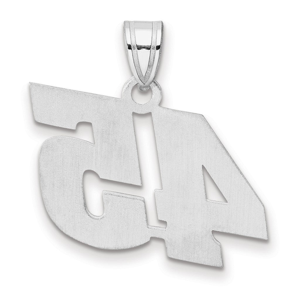14K White Gold Polished Block Number 45 Pendant