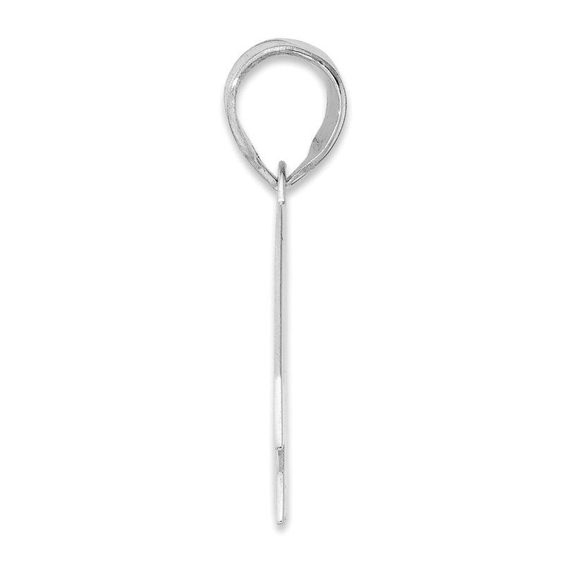 14K White Gold Polished Block Number 46 Pendant