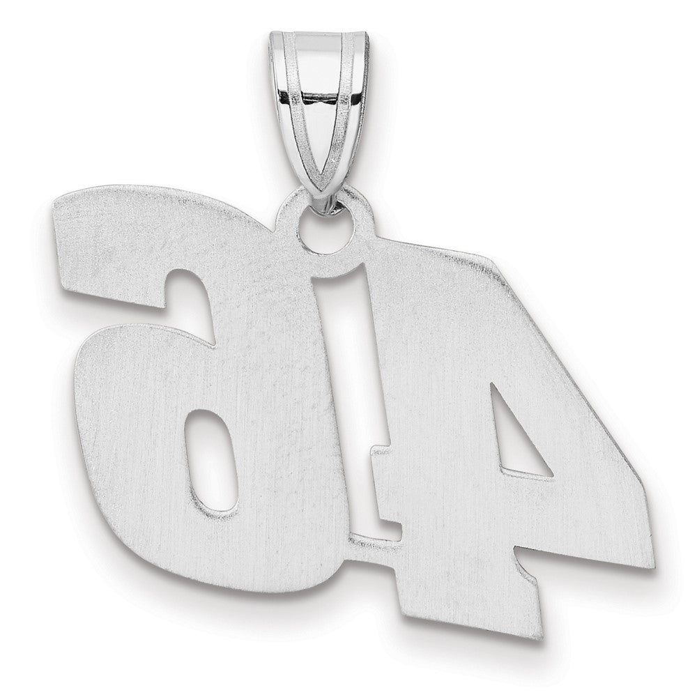 14K White Gold Polished Block Number 46 Pendant