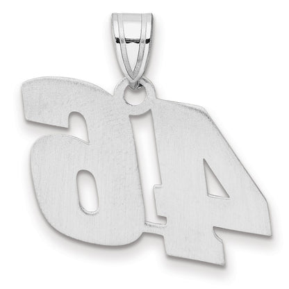 14K White Gold Polished Block Number 46 Pendant