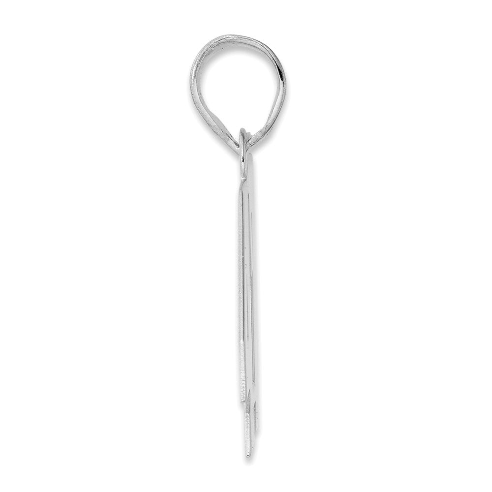 14K White Gold Polished Block Number 47 Pendant